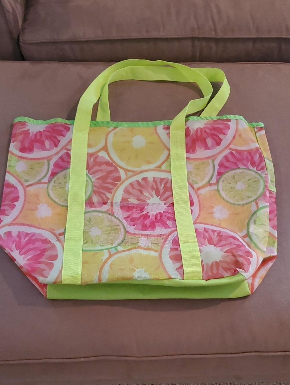 Fruit Slice Pattern Multi-pocket Utility Tote Bag - Picture 8 of 9